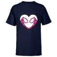 thumbnail image 1 of Marvel Spider-Man Ghost Spider Spider-Gwen Heart Mask Logo - Short Sleeve T-Shirt for Kids - Customized-Navy, 1 of 5
