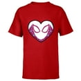 thumbnail image 1 of Marvel Spider-Man Ghost Spider Spider-Gwen Heart Mask Logo - Short Sleeve T-Shirt for Kids - Customized-Red, 1 of 5