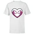 thumbnail image 1 of Marvel Spider-Man Ghost Spider Spider-Gwen Heart Mask Logo - Short Sleeve T-Shirt for Kids - Customized-White, 1 of 5