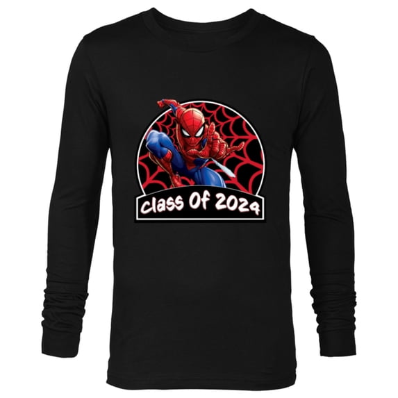 Marvel Spider-Man Graduation Congrats New Grad Class of 2024 - Long Sleeve T-Shirt for Men - Customized-Black