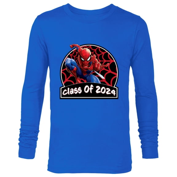 Marvel Spider-Man Graduation Congrats New Grad Class of 2024 - Long Sleeve T-Shirt for Men - Customized-Navy