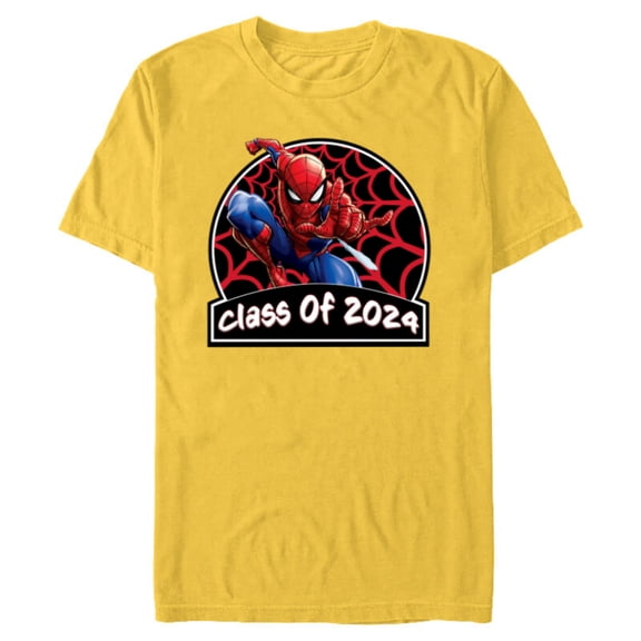 Marvel Spider-Man Graduation Congrats New Grad Class of 2024 - Short Sleeve Blended T-Shirt for Adults - Customized-Yellow