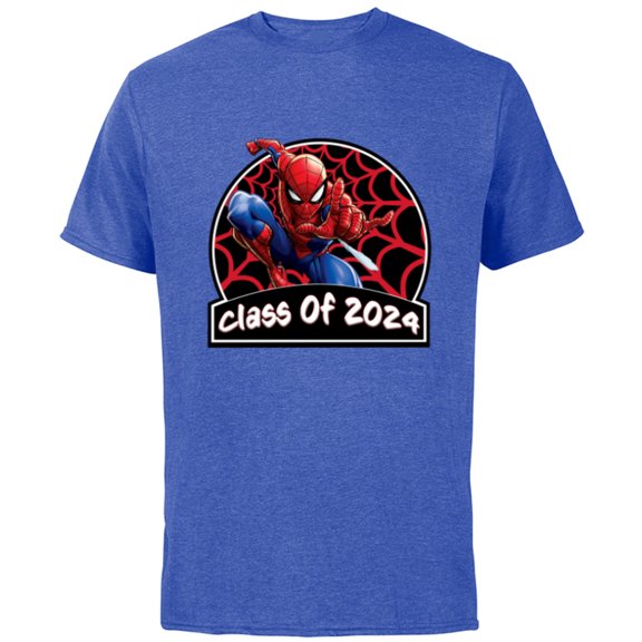 Marvel Spider-Man Graduation Congrats New Grad Class of 2024 - Short Sleeve Cotton T-Shirt for Adults - Customized-Royal Heather