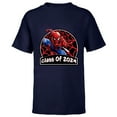 thumbnail image 1 of Marvel Spider-Man Graduation Congrats New Grad Class of 2024 - Short Sleeve T-Shirt for Kids - Customized-Navy, 1 of 5