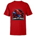 thumbnail image 1 of Marvel Spider-Man Graduation Congrats New Grad Class of 2024 - Short Sleeve T-Shirt for Kids - Customized-Red, 1 of 5