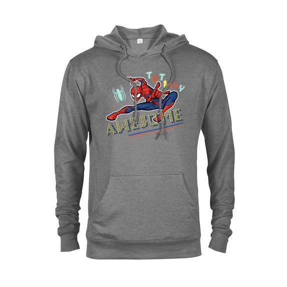 Marvel Spider-Man Graphic Pop Marker Color Totally Awesome - Pullover Hoodie for Adults - Customized-Graphite Heather