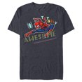 thumbnail image 1 of Marvel Spider-Man Graphic Pop Marker Color Totally Awesome - Short Sleeve Blended T-Shirt for Adults - Customized-Navy Heather, 1 of 5