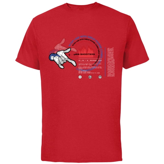 Marvel Spider-Man Great Power Web Shooter Data Readout - Short Sleeve Cotton T-Shirt for Adults - Customized-Red