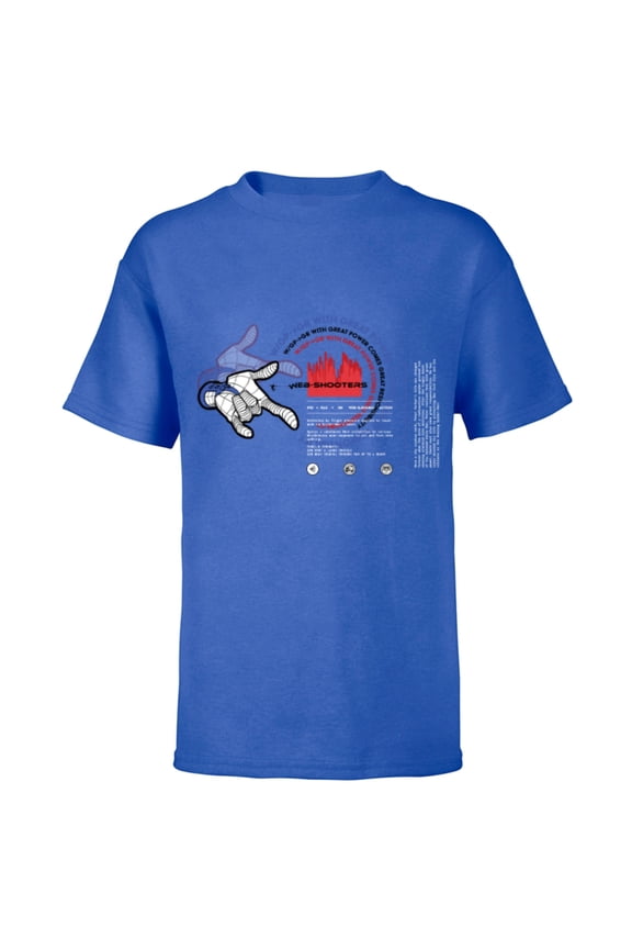 Spider-Man Great Power Web Shooter Data Readout - Short Sleeve T-Shirt for Kids - Customized-Royal