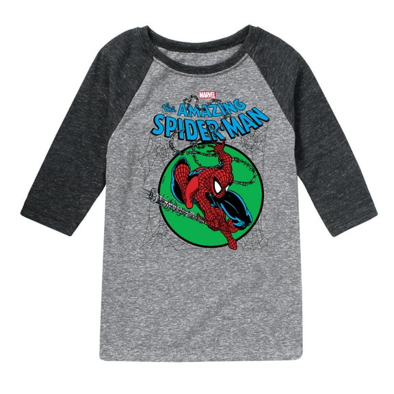 Marvel Spider-Man - Green Circle - Toddler And Youth Raglan