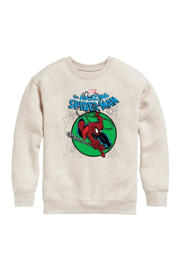 - Spider-Man Green Circle - Youth Crew Fleece Sweatshirt