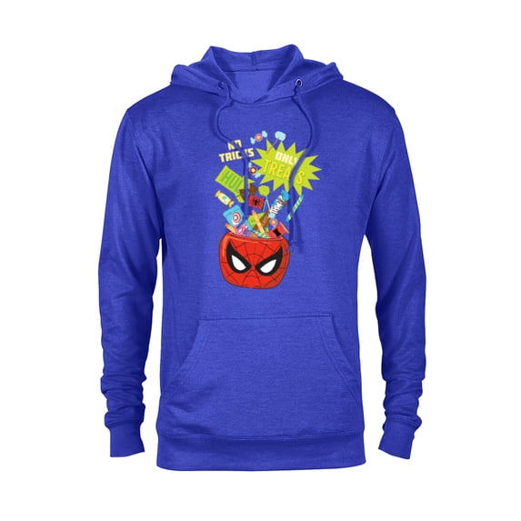 Marvel Spider-Man Halloween Bucket No Tricks Only Treats - Pullover Hoodie for Adults - Customized-Royal