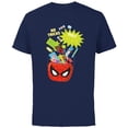 thumbnail image 1 of Marvel Spider-Man Halloween Bucket No Tricks Only Treats - Short Sleeve Cotton T-Shirt for Adults - Customized-Navy, 1 of 5