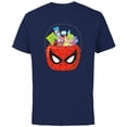 thumbnail image 1 of Marvel Spider-Man Halloween Trick or Treat Candy Bucket - Short Sleeve Cotton T-Shirt for Adults - Customized-Navy, 1 of 5