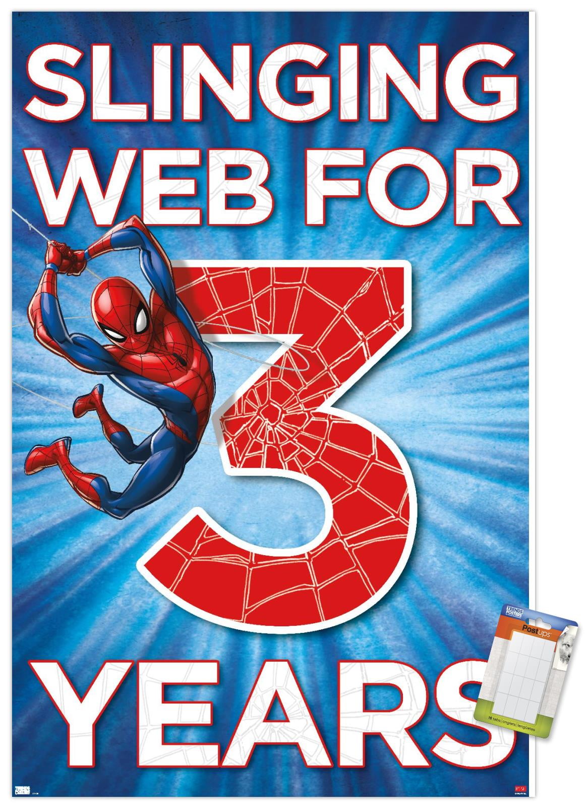 Marvel Spider-Man Happy 3rd Birthday Wall Poster, x 34