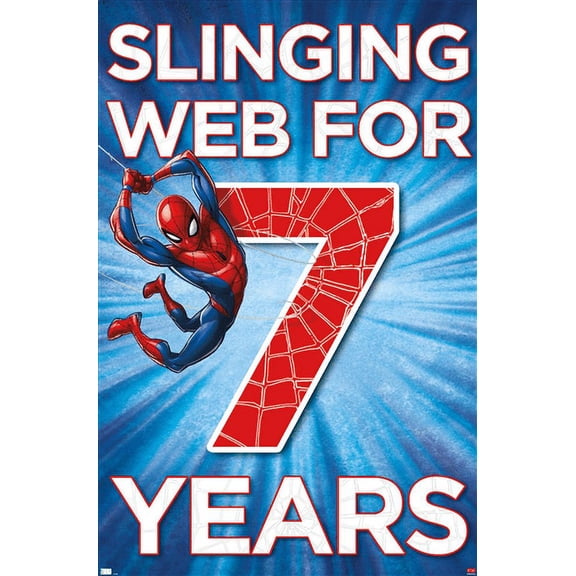 Marvel Spider-Man - Happy 7th Birthday Wall Poster, 22.375" x 34"