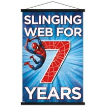 Marvel Spider-Man - Happy 7th Birthday Wall Poster with Magnetic Frame, 22.375" x 34"