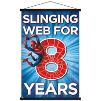 Marvel Spider-Man - Happy 8th Birthday Wall Poster with Magnetic Frame, 22.375" x 34"