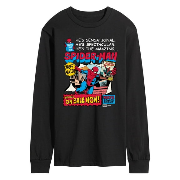 Marvel - Spider-Man He's Sensational Comic - Men's Long Sleeve Graphic T-Shirt