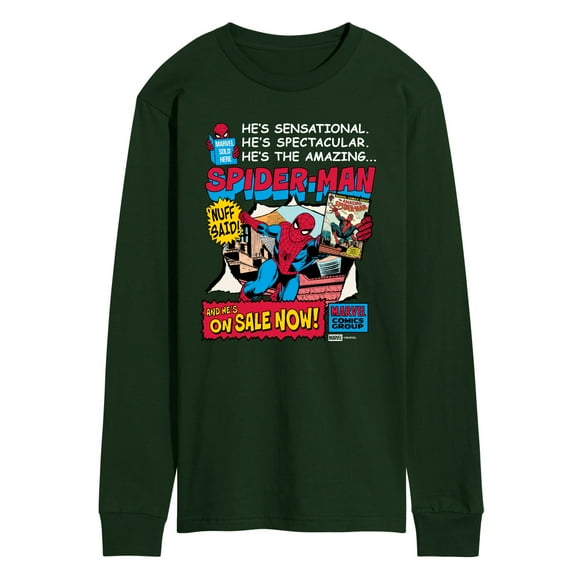 Marvel - Spider-Man He's Sensational Comic - Men's Long Sleeve Graphic T-Shirt