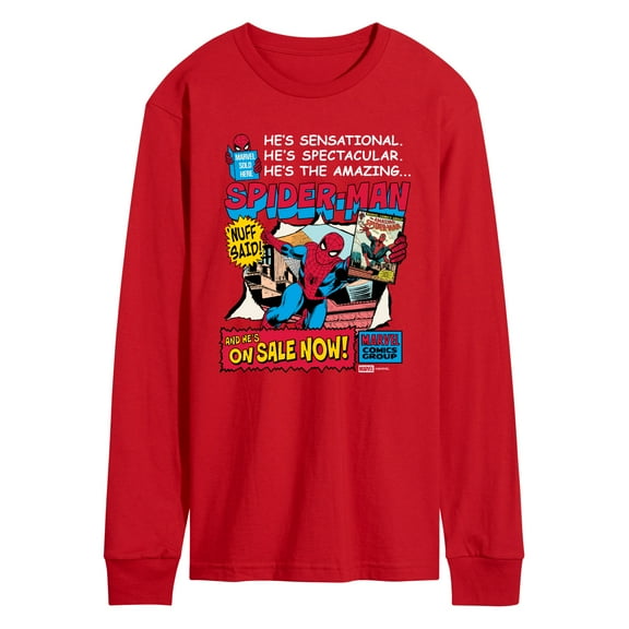 Marvel - Spider-Man He's Sensational Comic - Men's Long Sleeve Graphic T-Shirt