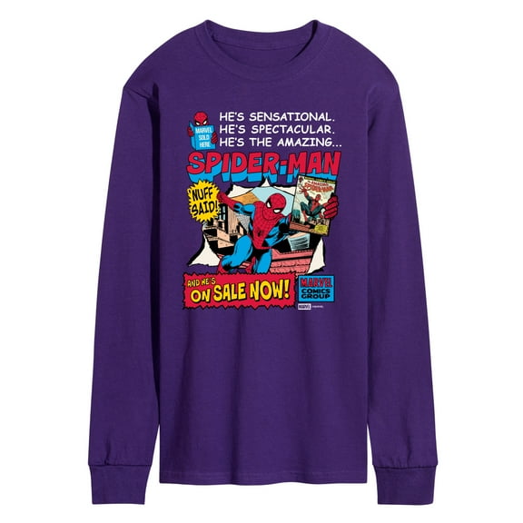 Marvel - Spider-Man He's Sensational Comic - Men's Long Sleeve Graphic T-Shirt