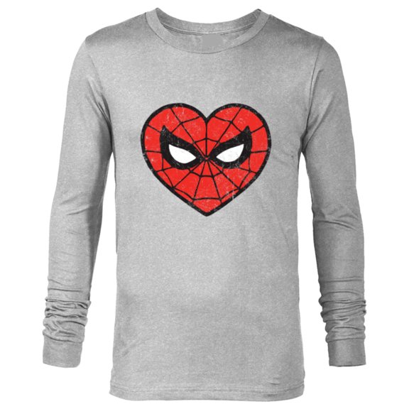 Marvel Spider-Man Heart - Long Sleeve T-Shirt for Men - Customized-Athletic Heather