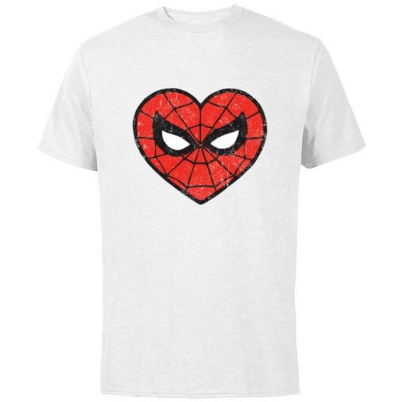 Marvel Spider-Man Heart - Short Sleeve Cotton T-Shirt for Adults - Customized-White