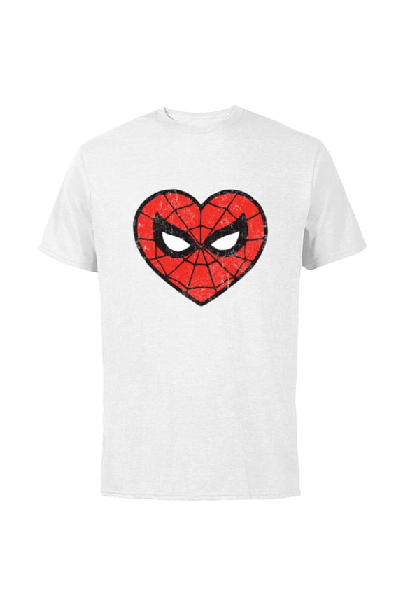 Spider-Man Heart - Short Sleeve Cotton T-Shirt for Adults - Customized-White