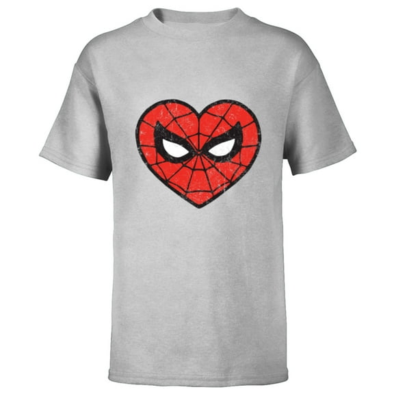 Marvel Spider-Man Heart - Short Sleeve T-Shirt for Kids - Customized-Athletic Heather