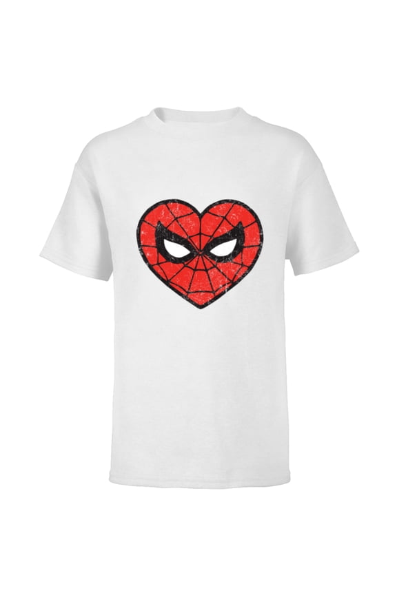 Spider-Man Heart - Short Sleeve T-Shirt for Kids - Customized-White