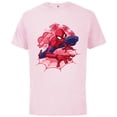 thumbnail image 1 of Marvel Spider-Man Hearts Valentine's Day - Short Sleeve Cotton T-Shirt for Adults - Customized-Soft Pink, 1 of 5