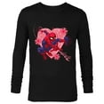 thumbnail image 1 of Marvel Spider-Man Hearts and Flowers Valentine's Day - Long Sleeve T-Shirt for Men - Customized-Black, 1 of 5