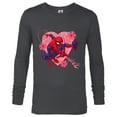 thumbnail image 1 of Marvel Spider-Man Hearts and Flowers Valentine's Day - Long Sleeve T-Shirt for Men - Customized-Charcoal Heather, 1 of 5