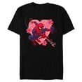 thumbnail image 1 of Marvel Spider-Man Hearts and Flowers Valentine's Day - Short Sleeve Blended T-Shirt for Adults - Customized-Black, 1 of 5