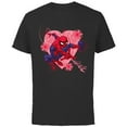 thumbnail image 1 of Marvel Spider-Man Hearts and Flowers Valentine's Day - Short Sleeve Cotton T-Shirt for Adults - Customized-Black, 1 of 5