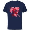 thumbnail image 1 of Marvel Spider-Man Hearts and Flowers Valentine's Day - Short Sleeve Cotton T-Shirt for Adults - Customized-Navy, 1 of 5