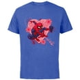 thumbnail image 1 of Marvel Spider-Man Hearts and Flowers Valentine's Day - Short Sleeve Cotton T-Shirt for Adults - Customized-Royal Heather, 1 of 5