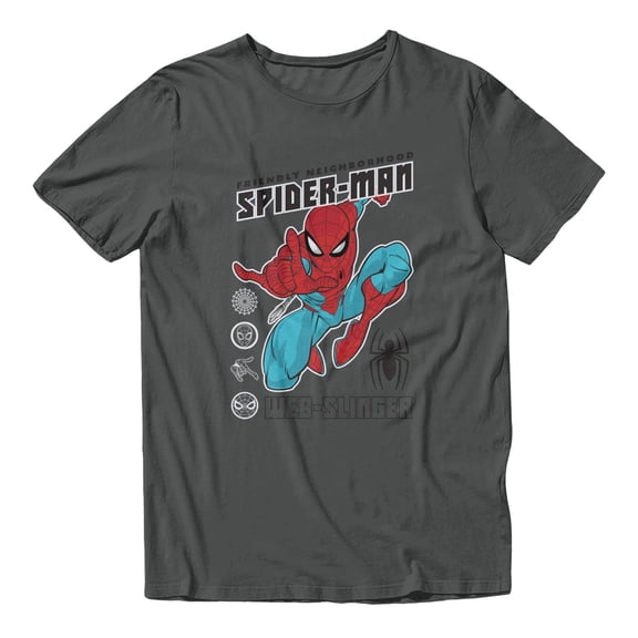 Marvel Spider-Man Hero Mask Minimal Men's T Shirt (Charcoal, S-XXXL)