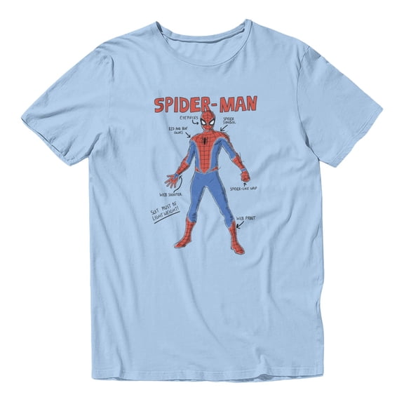 Marvel Spider-Man Hero Strong Pose Men's T Shirt (Light Blue, S-XXXL)