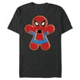 thumbnail image 1 of Marvel Spider-Man Holiday Christmas Gingerbread Man Cookie - Short Sleeve Blended T-Shirt for Adults - Customized-Dark Heather, 1 of 5
