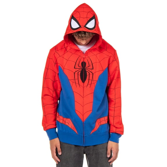 Marvel Spider-Man Hoodie Men's Cosplay Costume Zip Up Hooded Sweatshirt