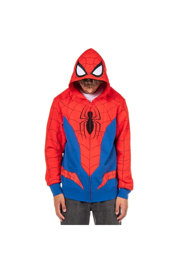 Marvel Spider-Man Hoodie Men's Cosplay Costume Zip Up Hooded Sweatshirt
