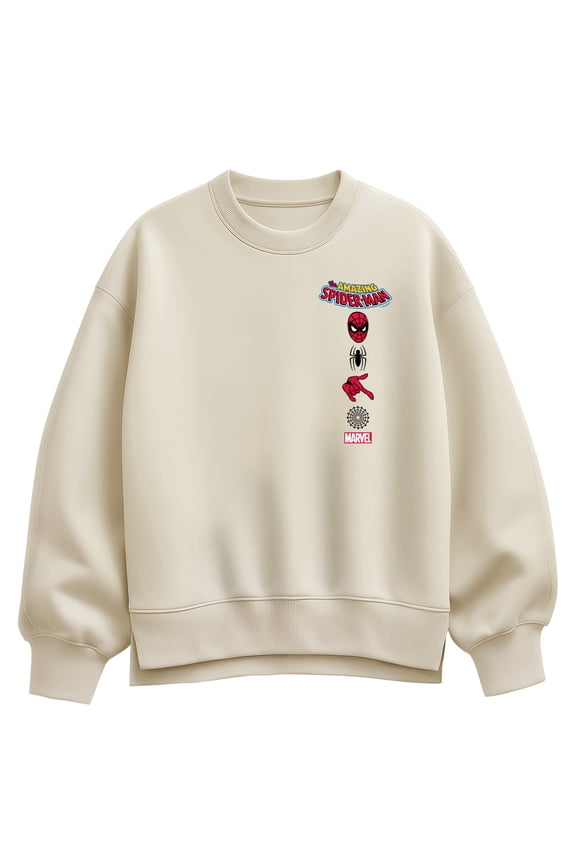 - Spider-Man Icons Oversized Fleece Crew Sweatshirt