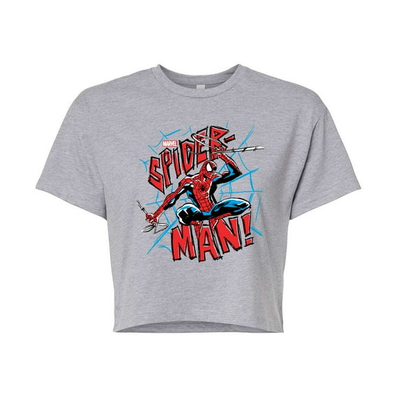 Marvel Spider-Man - Ink - Juniors Cropped Graphic T-Shirt