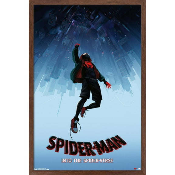 Marvel Spider-Man - Into The Spider-Verse - Falling Wall Poster, 14.725" x 22.375", Framed