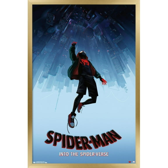Marvel Spider-Man - Into The Spider-Verse - Falling Wall Poster, 22.375" x 34", Framed
