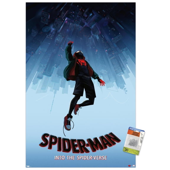 Marvel Spider-Man - Into The Spider-Verse - Falling Wall Poster with Push Pins, 22.375" x 34"