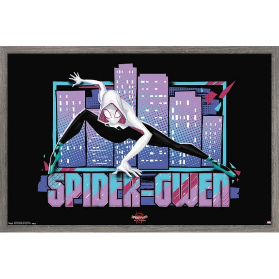 Marvel Spider-Man - Into The Spider-Verse - Spider-Gwen Wall Poster, 14.725" x 22.375", Framed