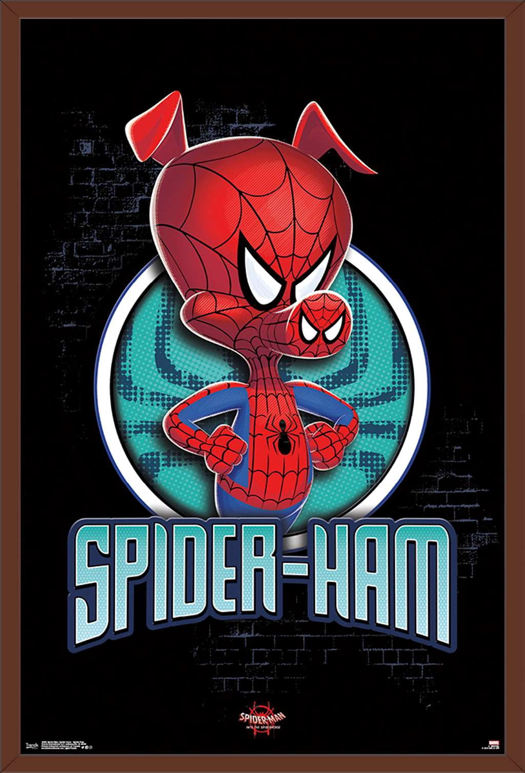 Marvel Spider-Man - Into The Spider-Verse - Spider-Ham Wall Poster, 22.375" x 34", Framed